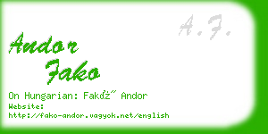 andor fako business card